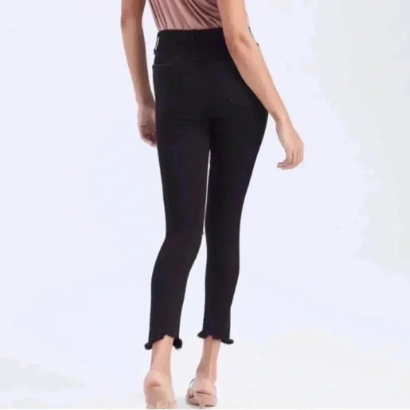 Abercrombie & Fitch Super Skinny Ankle High Rise Jeans Black Denim Distressed - Picture 2 of 7